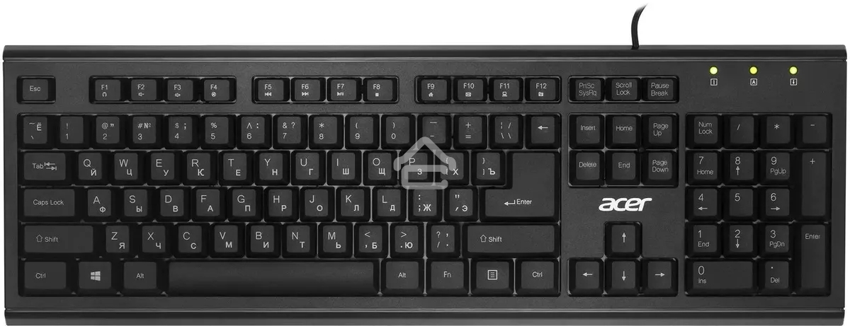 Клавиатура Acer OKW120 проводная, USB, черный