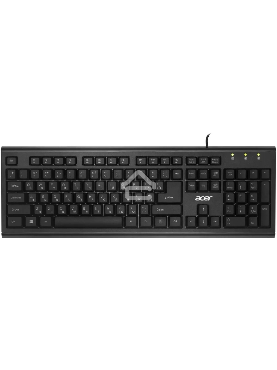 Клавиатура Acer OKW120 проводная, USB, черный