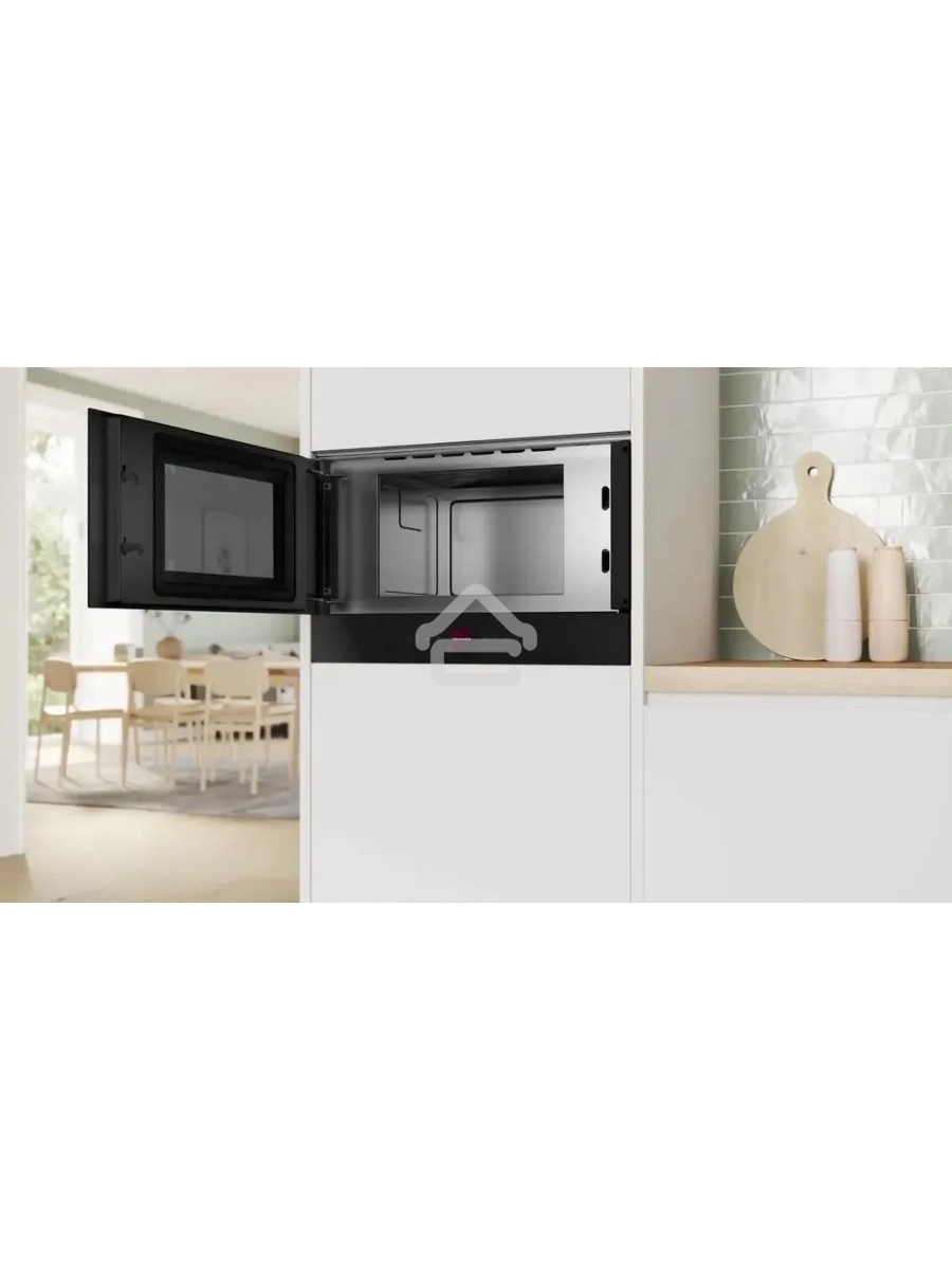 Микроволновая печь встраиваемая Bosch BFL9221B1 черный, 21 л, 900 Вт, переключатели - сенсор/поворотный механизм