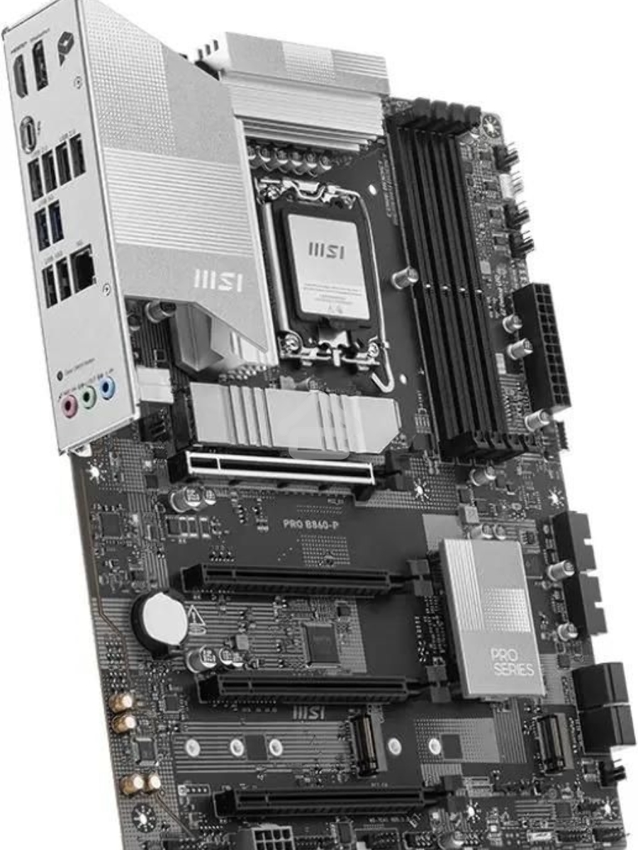 Материнская плата MSI PRO B860-P, LGA 1851, Intel B860, 4xDDR5, 4xSATA, 3xM.2, 1xPCIe 5.0 x16, 1xPCIe 4.0 x4, 2xPCIe 4.0 x1, 1xHDMI, 1xDP, 1xUSB-C, 1x 5Gb LAN, 2xUSB-A 3.2 Gen 2, 2xUSB-A 3.2 Gen 1, 4xUSB-A 2.0, 3x3.5 мм, 7.1, ATX