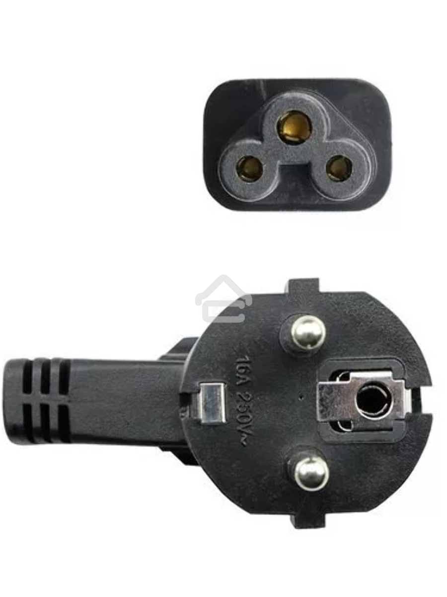 Кабель питания VCOM для ноутбуков 3М 3G*0.5mm 220V (CE022-CU) VDE стандарт