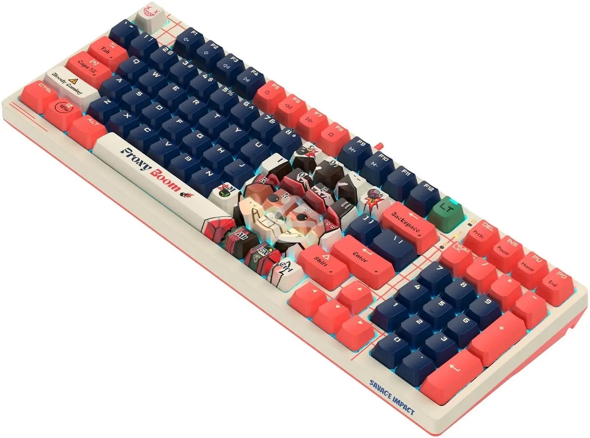 Клавиатура проводная A4Tech Bloody AT98 Proxy Boom USB бежевый/красный