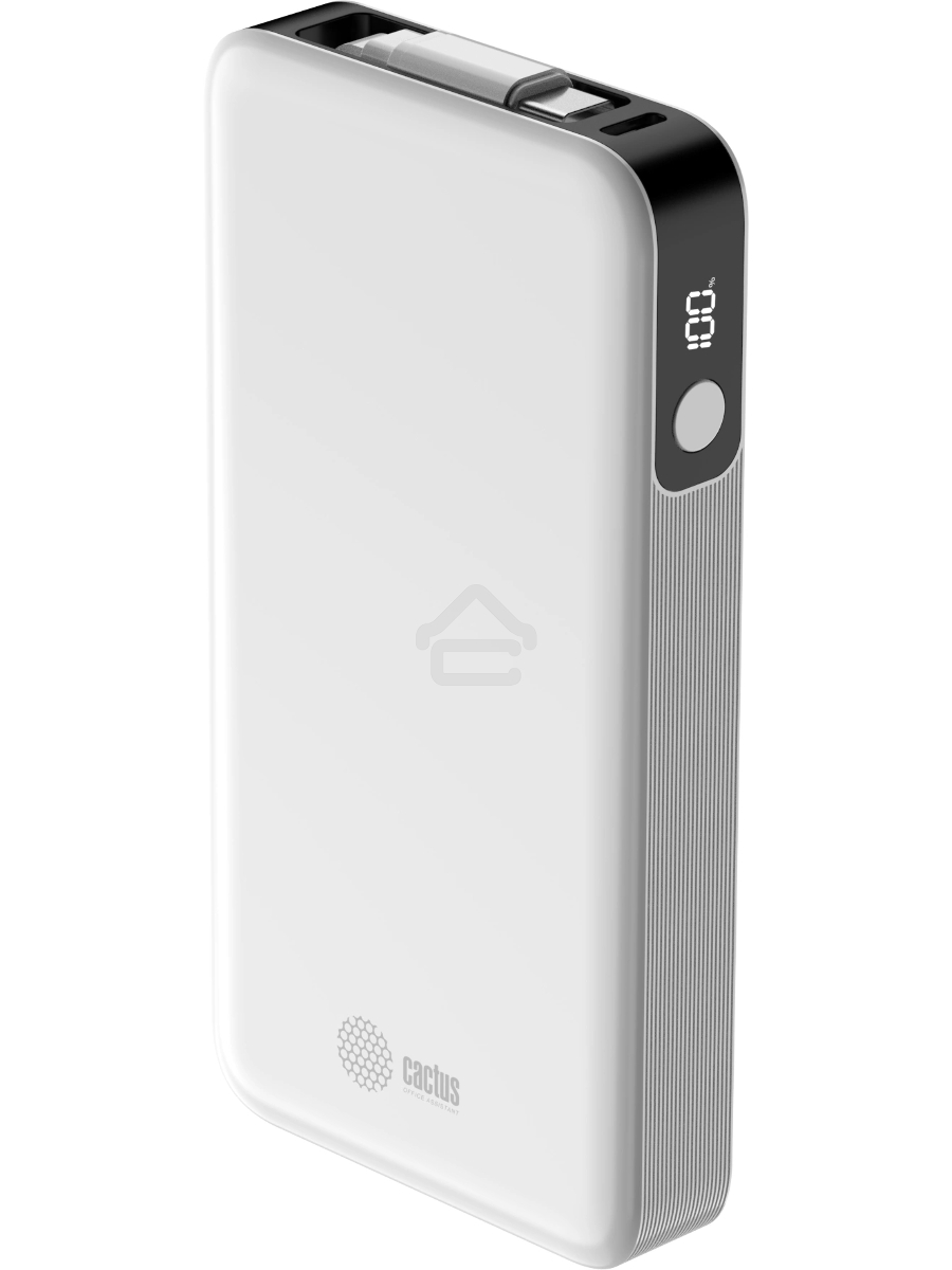 Мобильный аккумулятор Cactus CS-PBFSPA-10000 10000mAh 22.5W 4.5A 2xUSB-C белый