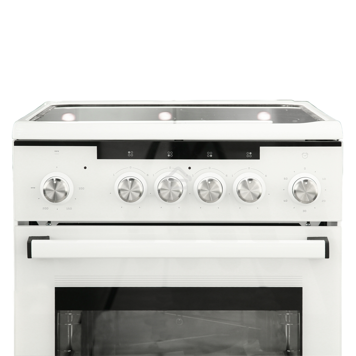 Плита электрическая De Luxe 506004.13ЭС белый, конфорок 4 электрических (стеклокерамика), духовка 60 л, 50 см x 87 см x 60 см
