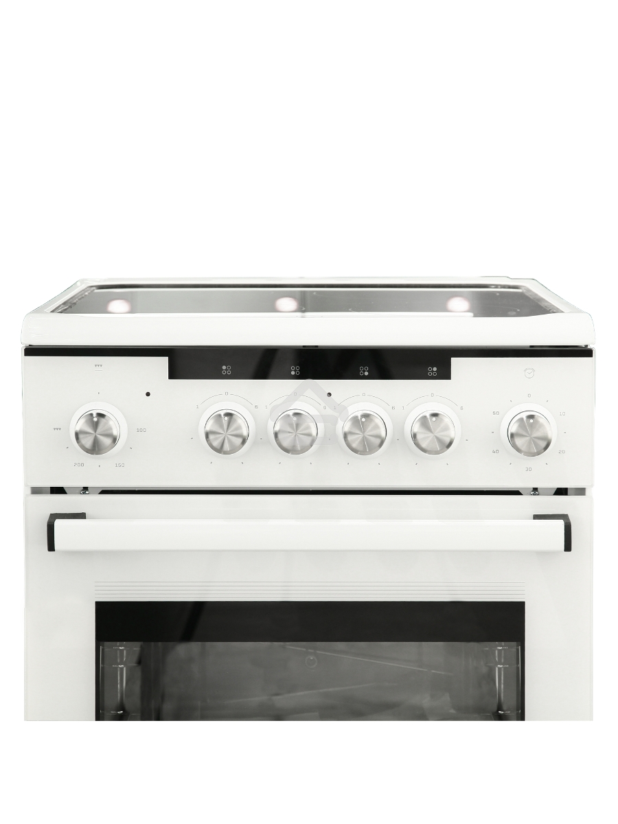 Плита электрическая De Luxe 506004.13ЭС белый, конфорок 4 электрических (стеклокерамика), духовка 60 л, 50 см x 87 см x 60 см