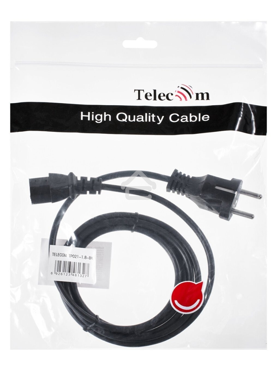 Кабель компьютер - розетка 1.8m 220V (Европейский стандарт) VCOM/TELECOM