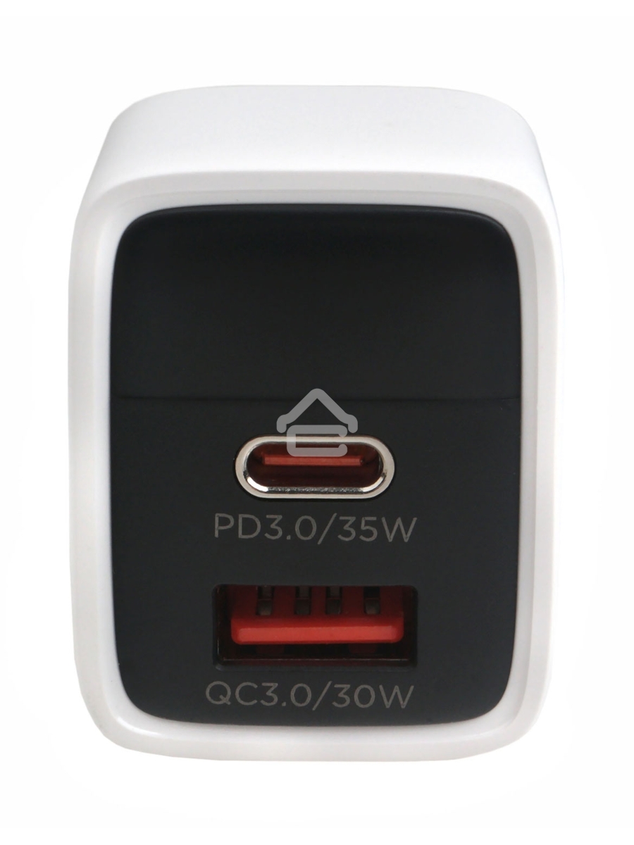 Зарядное устройство с дисплеем Cablexpert MP3A-PC-52, 35Вт GaN, QC3.0/PD3.0, 1хUSB, 1хType-C, белый, коробка