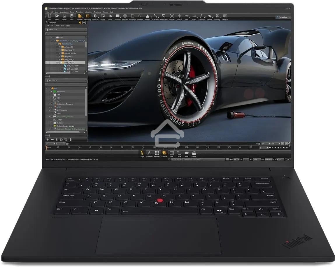 Ноутбук Lenovo ThinkPad P1 G7 черный Core Ultra 9 185H 64Gb SSD2Tb NVIDIA GeForce RTX4070 8Gb 16