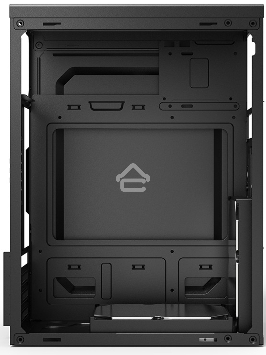 Компьютерный корпус CBR PCC-MATX-MX08-WPSU mATX Minitower MX08, без БП, 2*USB 2.0, HD Audio+Mic, Black