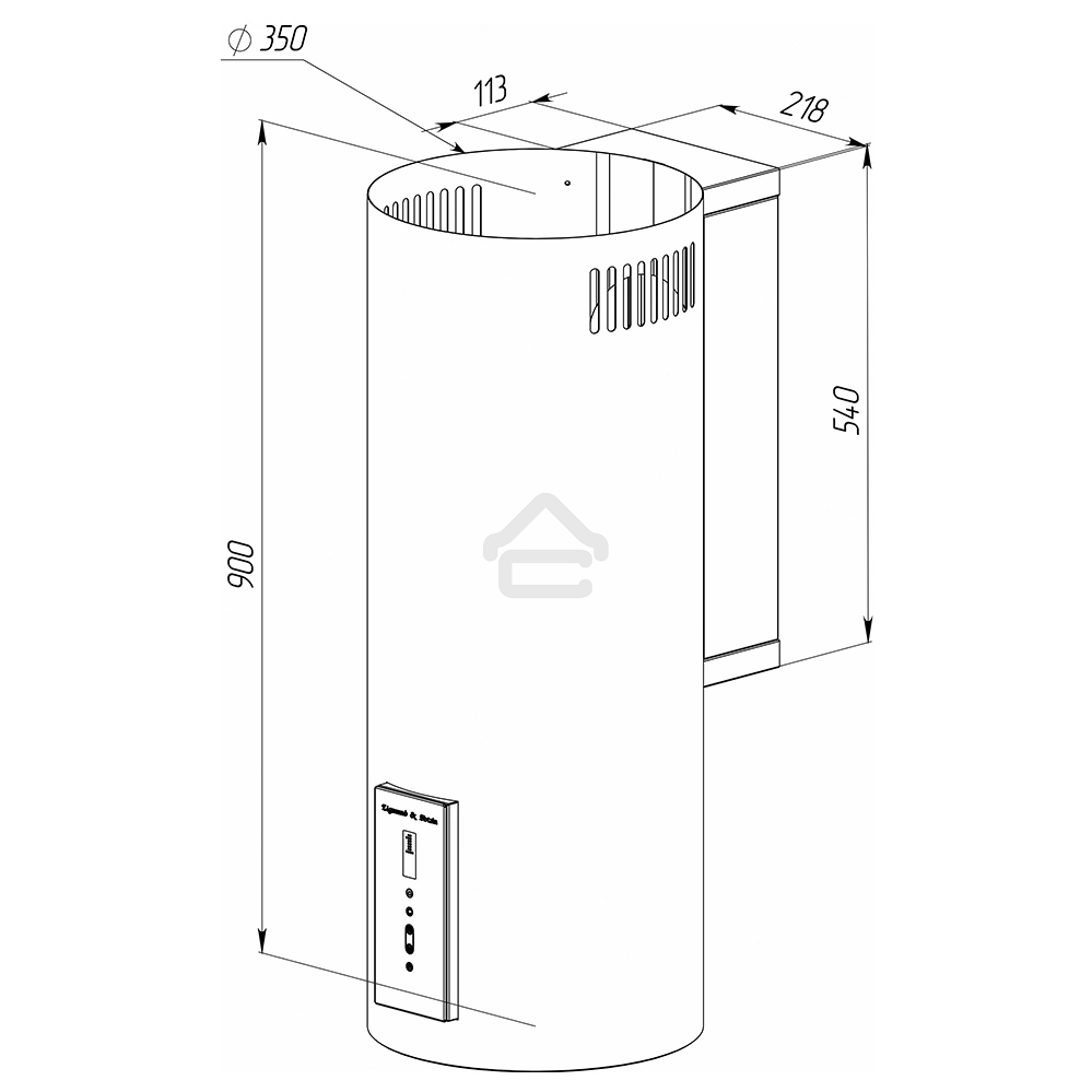 Вытяжка каминная Zigmund & Shtain K 146.4 W белый, 35 см, 1100 куб. м/ч, 60 дБ
