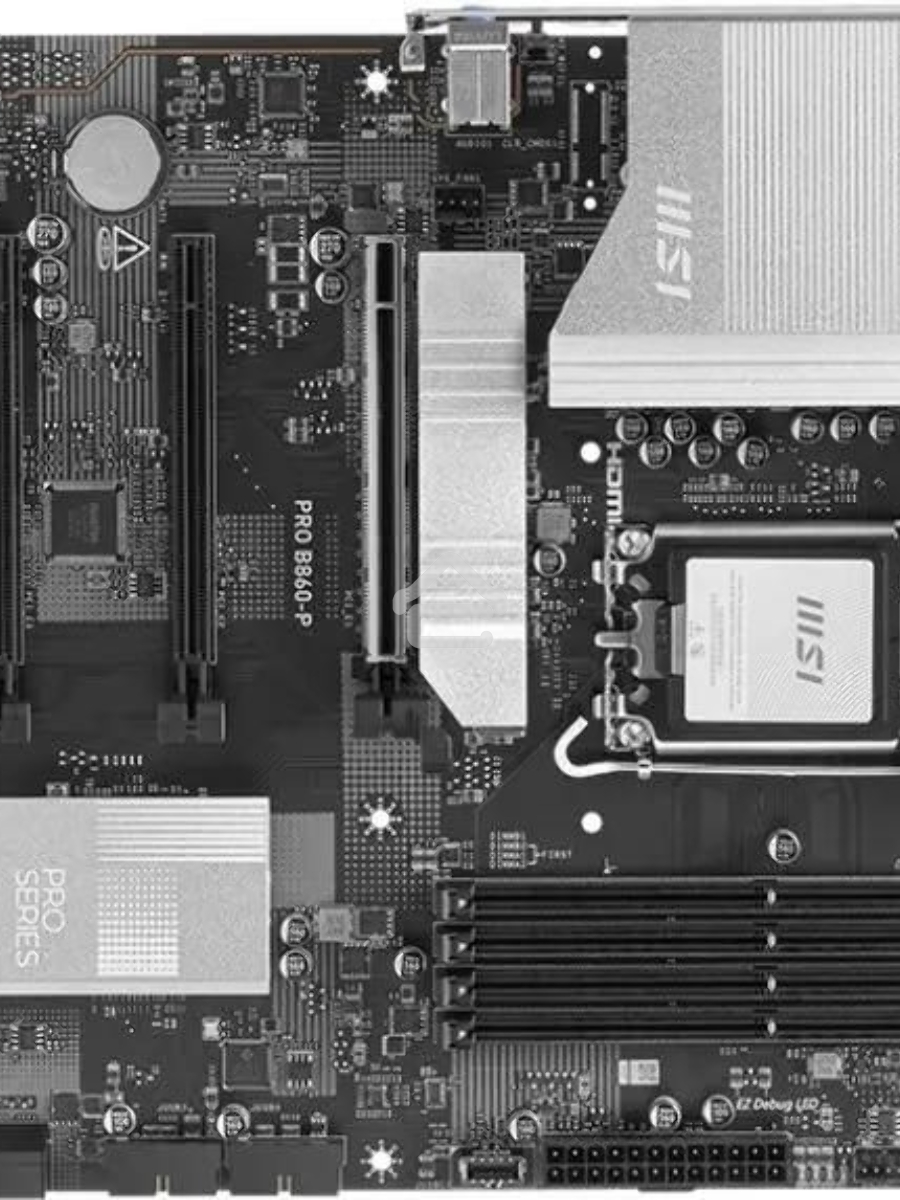Материнская плата MSI PRO B860-P, LGA 1851, Intel B860, 4xDDR5, 4xSATA, 3xM.2, 1xPCIe 5.0 x16, 1xPCIe 4.0 x4, 2xPCIe 4.0 x1, 1xHDMI, 1xDP, 1xUSB-C, 1x 5Gb LAN, 2xUSB-A 3.2 Gen 2, 2xUSB-A 3.2 Gen 1, 4xUSB-A 2.0, 3x3.5 мм, 7.1, ATX