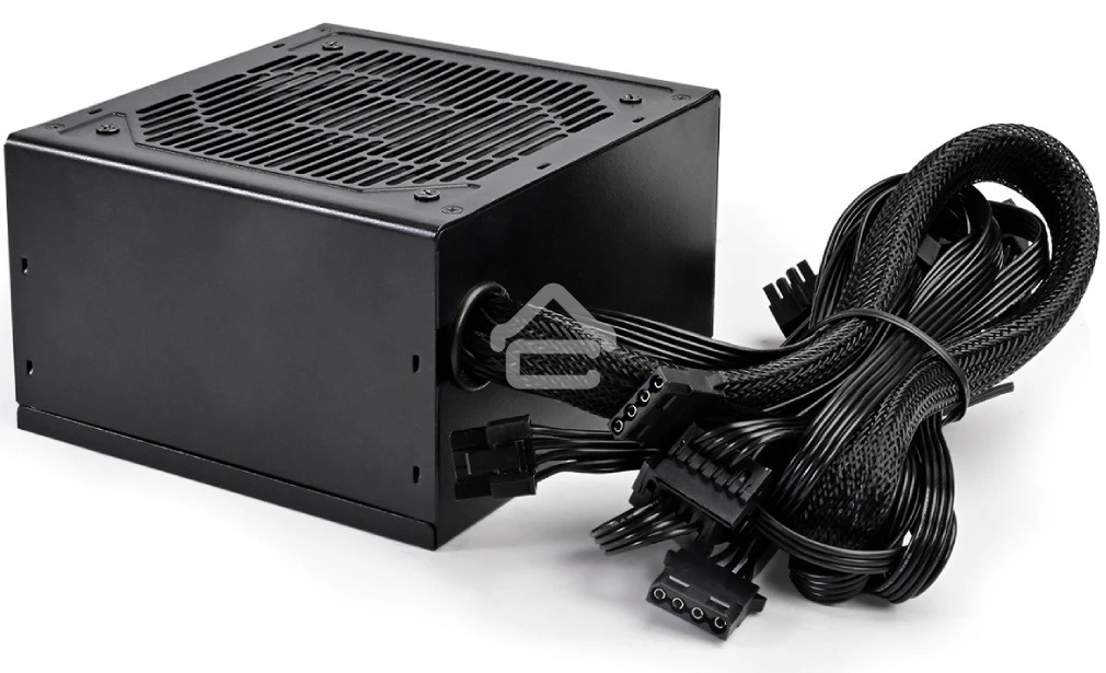 Блок питания PCCOOLER KF650, 650W 80 PLUS White (ATX, ATX 2.4, Non-modular, 1x24(20+4)pin 550мм, 1xCPU*2 8(4+4)pin 610+150мм, 2xPCIe 8(6+2)pin 510мм, 2xSATA*3+MOLEX4pin*1 450+150+150+150мм, Active, 120x120мм, 140x150x86мм, APFC, OVP, SCP, OPP (140-160%, 2