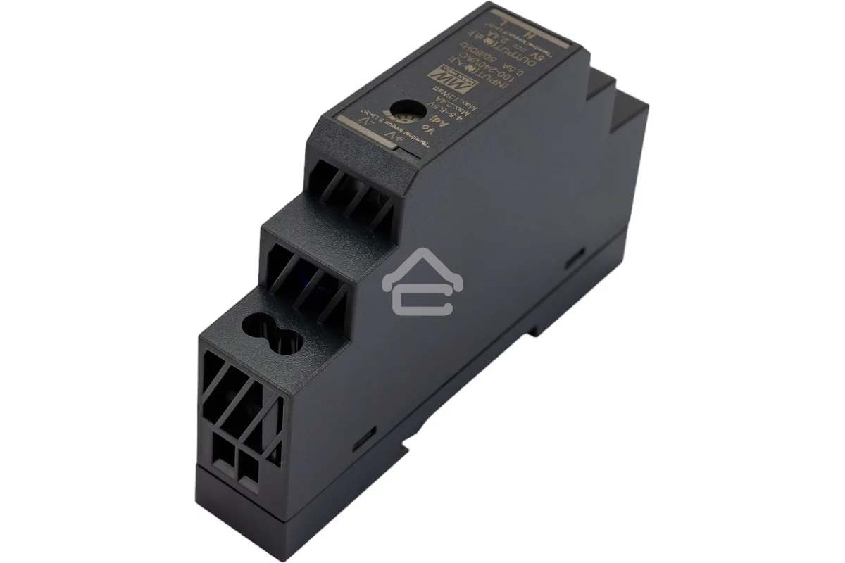 Блок питания AC-DC, 12Вт, вход 85-264 В AC 47-63Гц,120-370В DC, выход 5В,2.4А, в кожухе на DIN-рейку