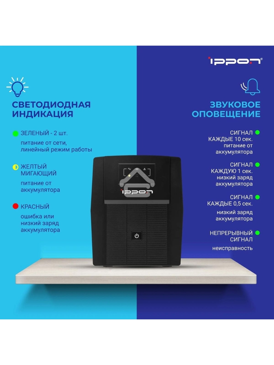 Источник бесперебойного питания Ippon Back Basic 1500 Euro 900Вт 1500ВА черный