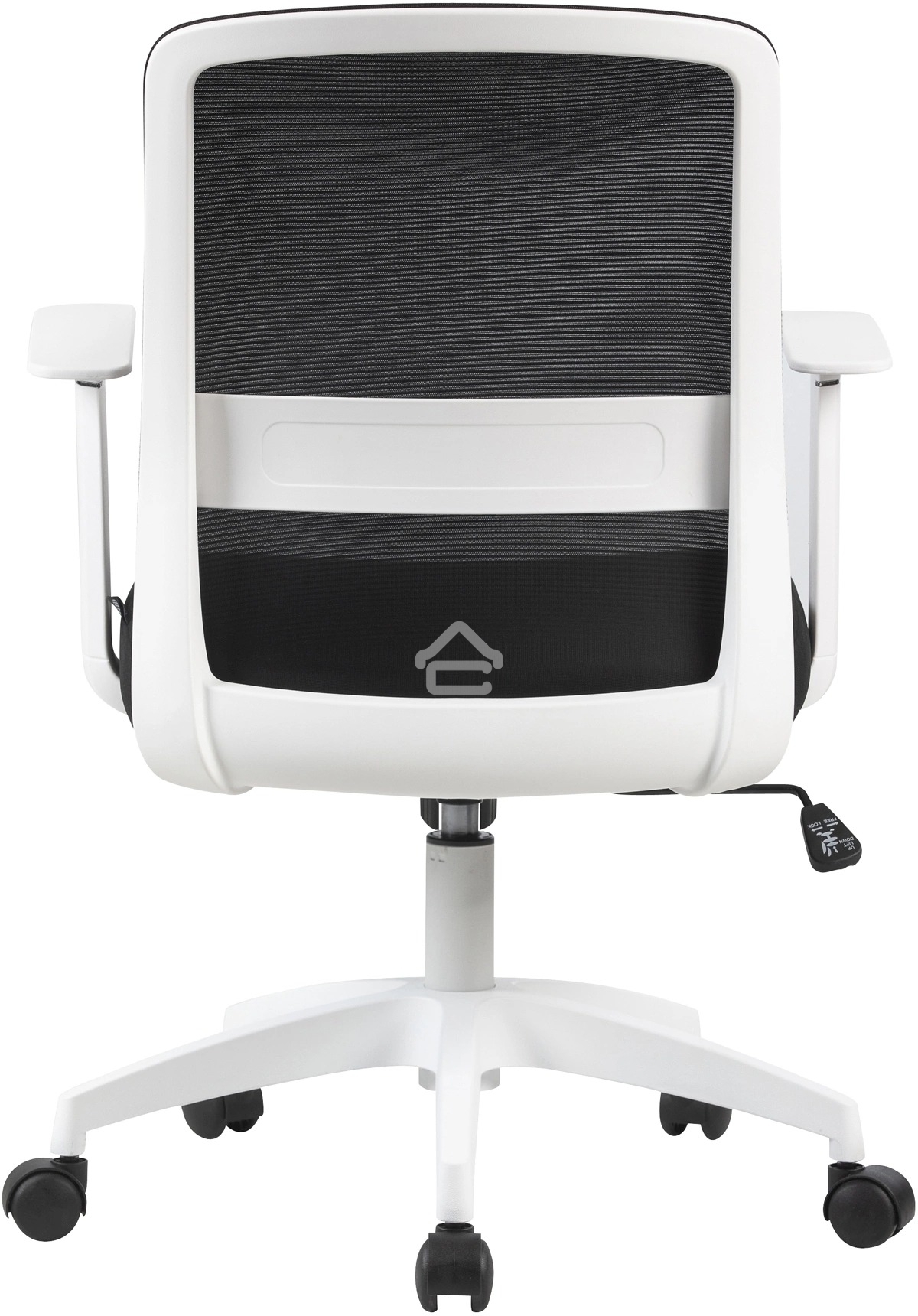 Кресло компьютерное Cactus CS-WMC333-BK черный, сиденье черный, сетка/ткань, низк.спин. крестов. пластик, пластик белый