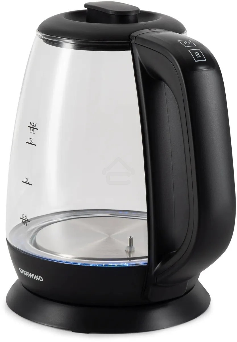 Чайник электрический Starwind SKS3036 1.7л. 2200Вт черный корпус: стекло