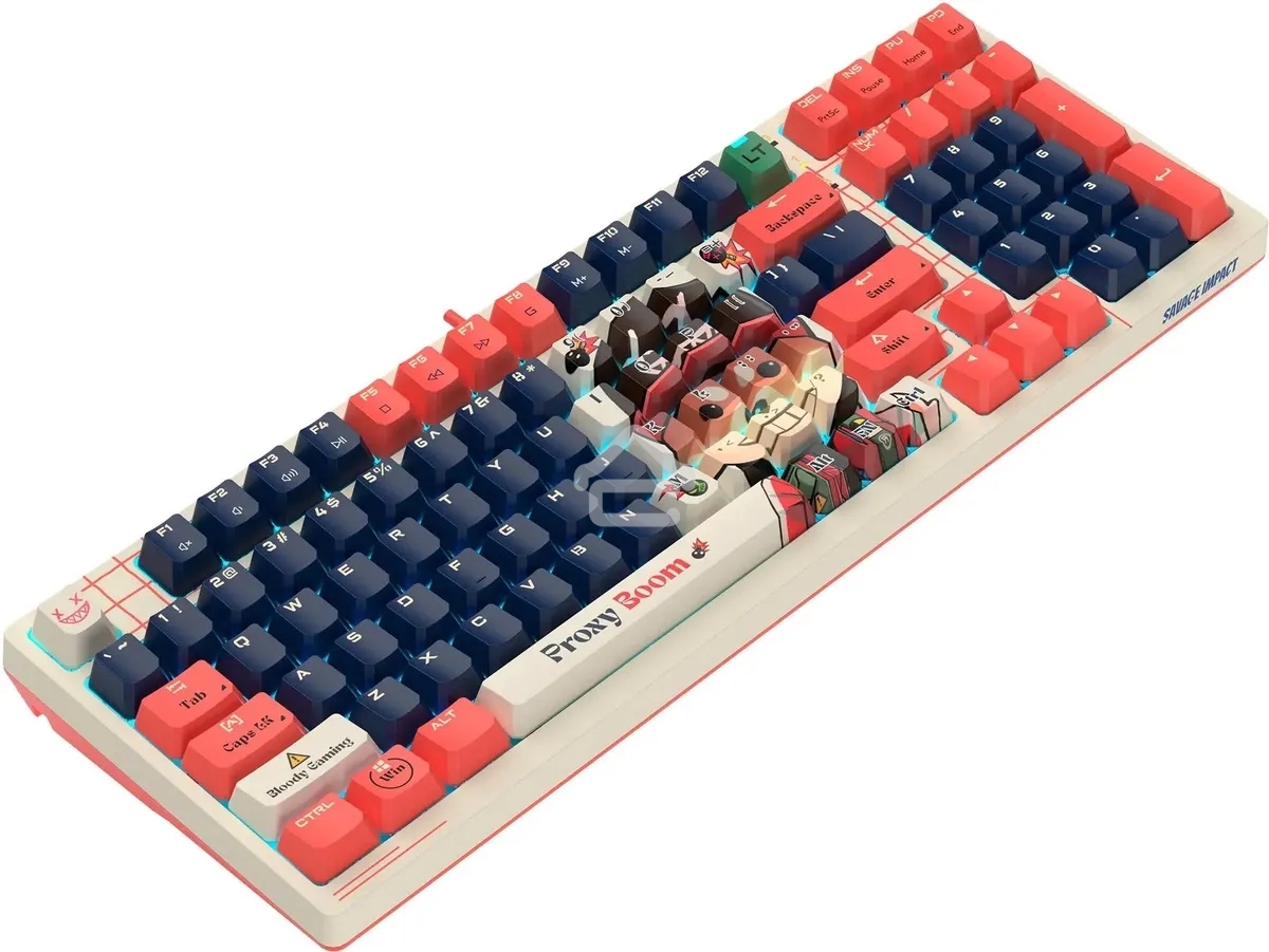 Клавиатура проводная A4Tech Bloody AT98 Proxy Boom USB бежевый/красный