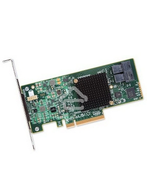HBA-адаптер Broadcom 9300-8I SGL (LSI00344 / H5-25573-00 / H5-25573-00G) PCIe 3.0 x8 LP, SAS/SATA 12G HBA, 8port(2*int SFF8643), 3008 IOC, {5} (007080)