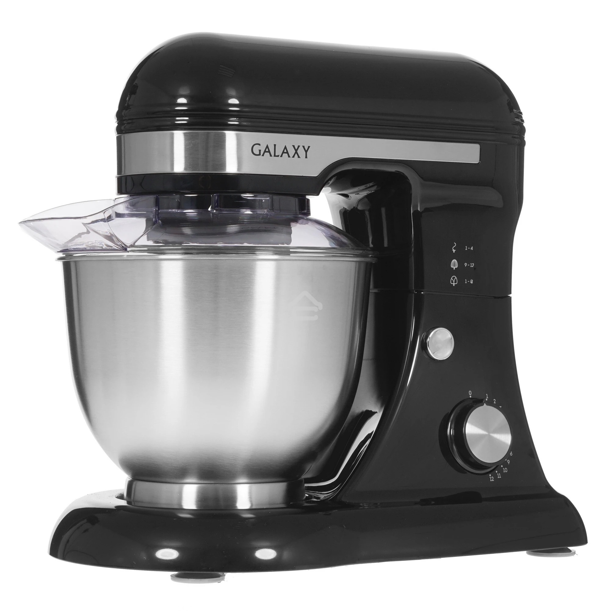 Миксер Galaxy Line GL 2230, черный, планетарный, 700 Вт, 12 скоростей