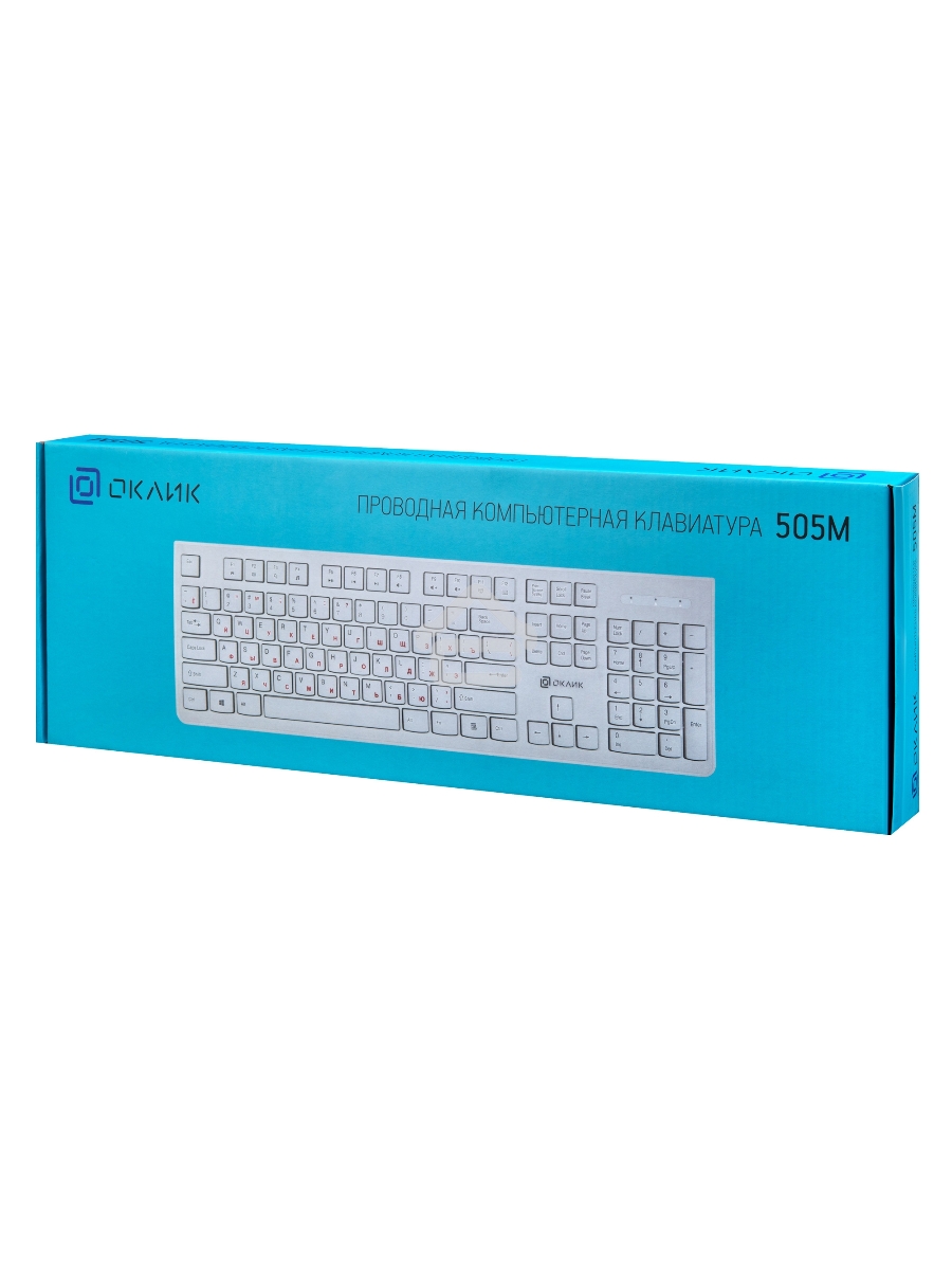 Клавиатура Oklick 505M белый USB slim