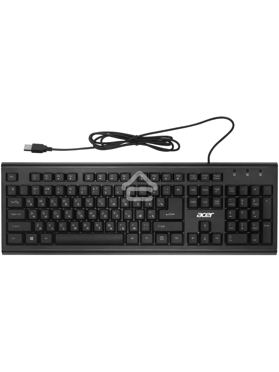 Клавиатура Acer OKW120 проводная, USB, черный