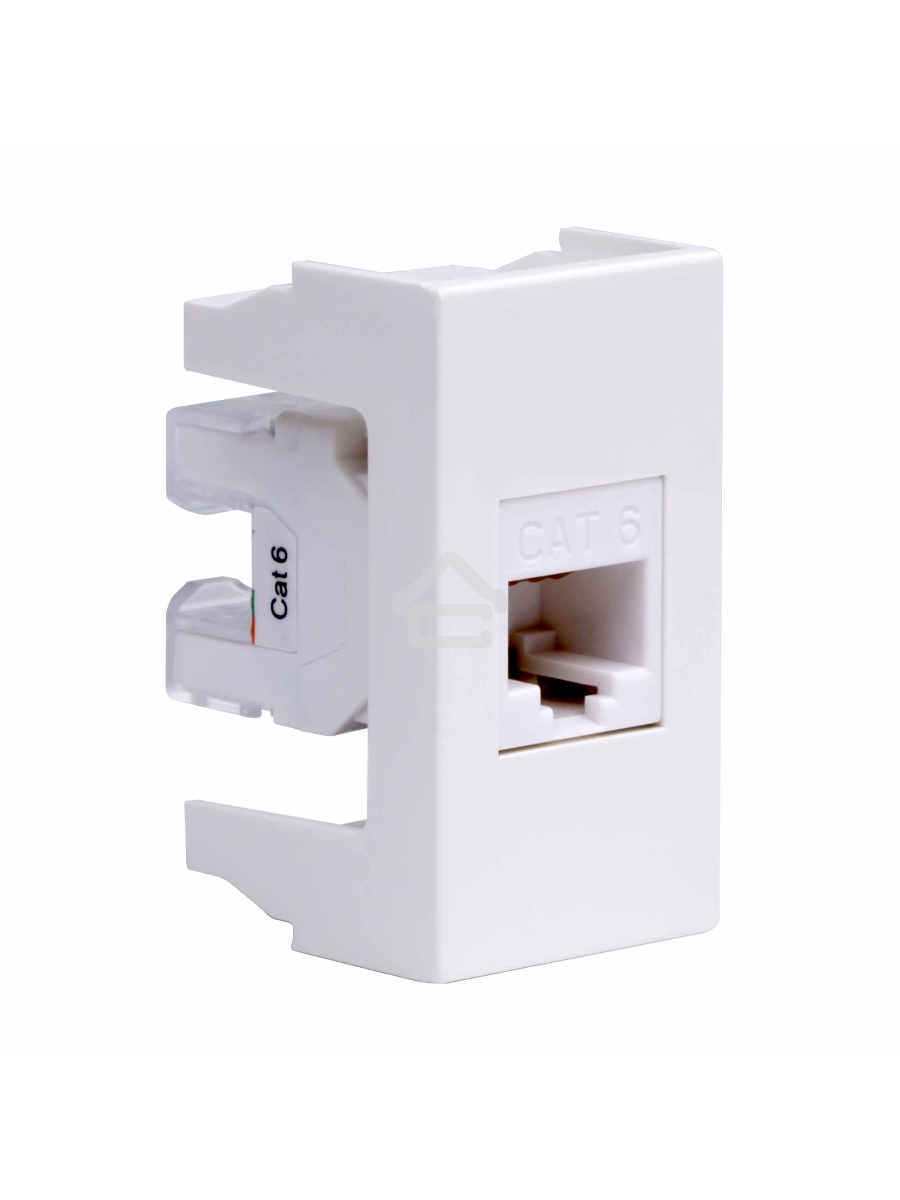 Розетка компьютерная DKC Viva 45058 RJ-45 кат.6, неэкранированная, 8P8C, Hyperline, Dual IDC, белая, 1 модуль