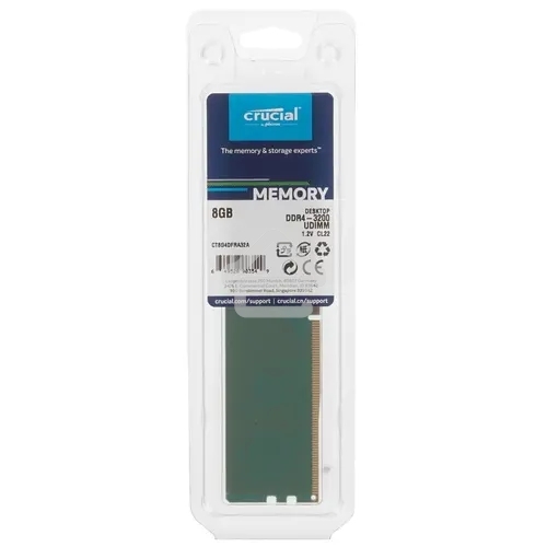 Оперативная память Crucial, DDR4, 8GB (1x8GB), 3200MHz, CL22, DIMM