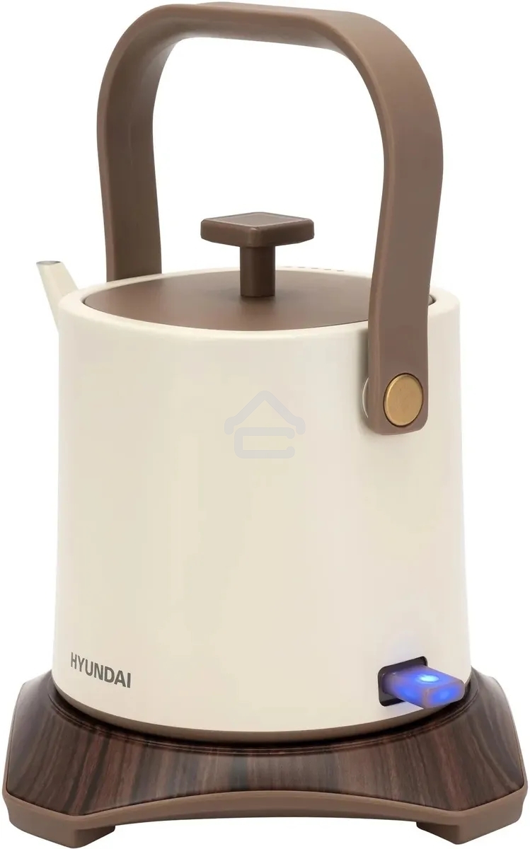 Чайник электрический Hyundai HYK-S2043 0,6 л, 1000 Вт, кремовый/коричневый