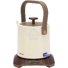 Чайник электрический Hyundai HYK-S2043 0,6 л, 1000 Вт, кремовый/коричневый