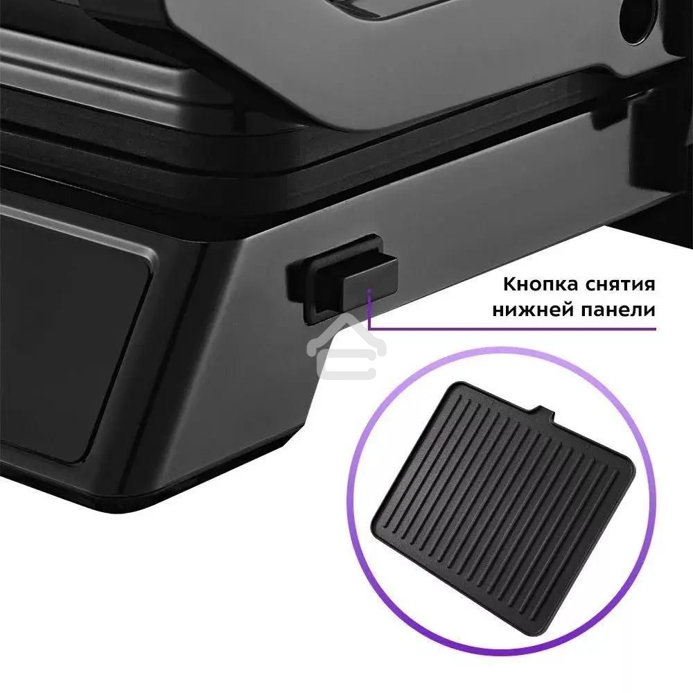 Гриль электрический Kitfort КТ-3682 2000Вт черный/серебристый