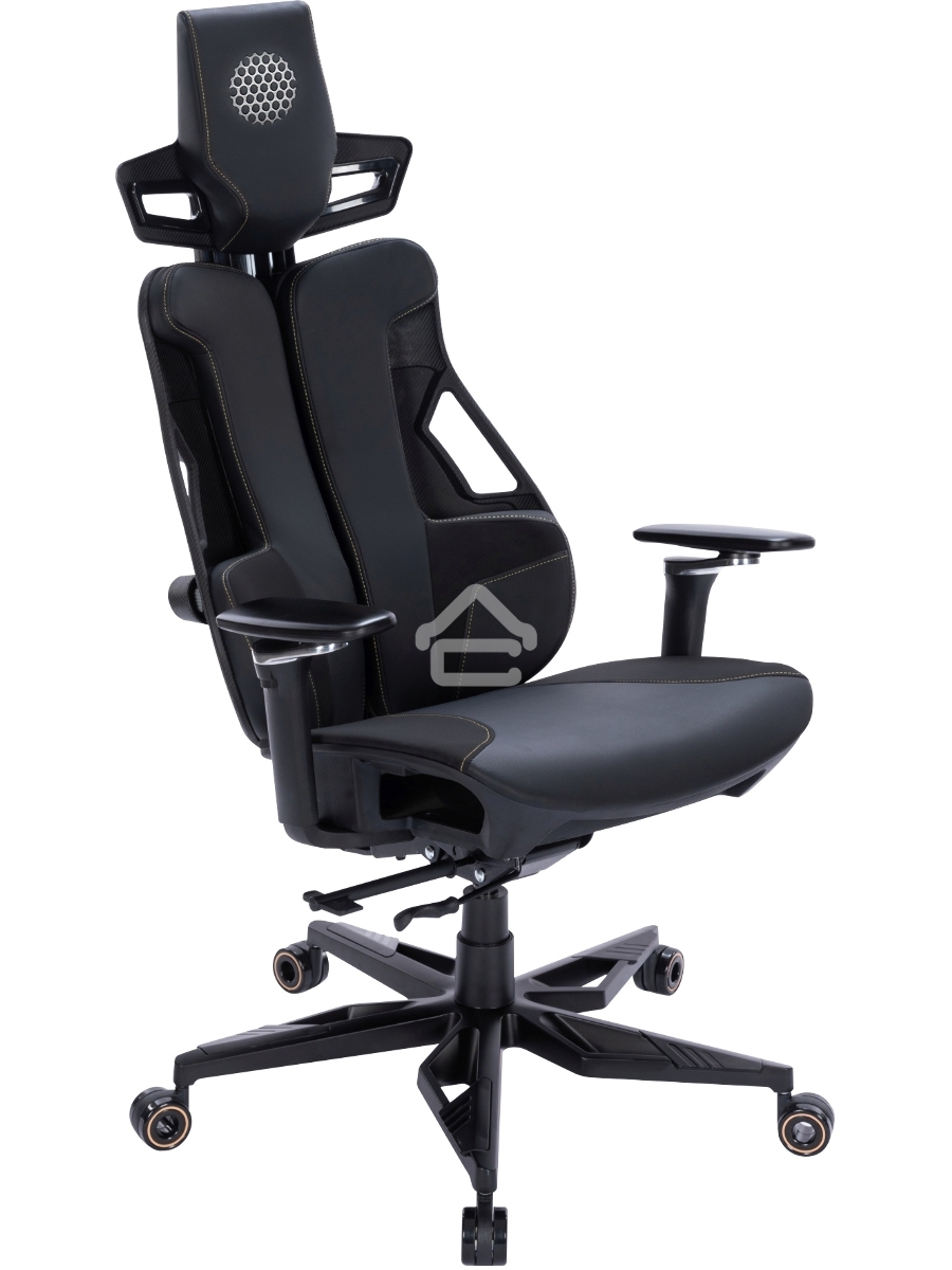 Кресло компьютерное Cactus CS-CHR-DUO-BBK черный, кожзам