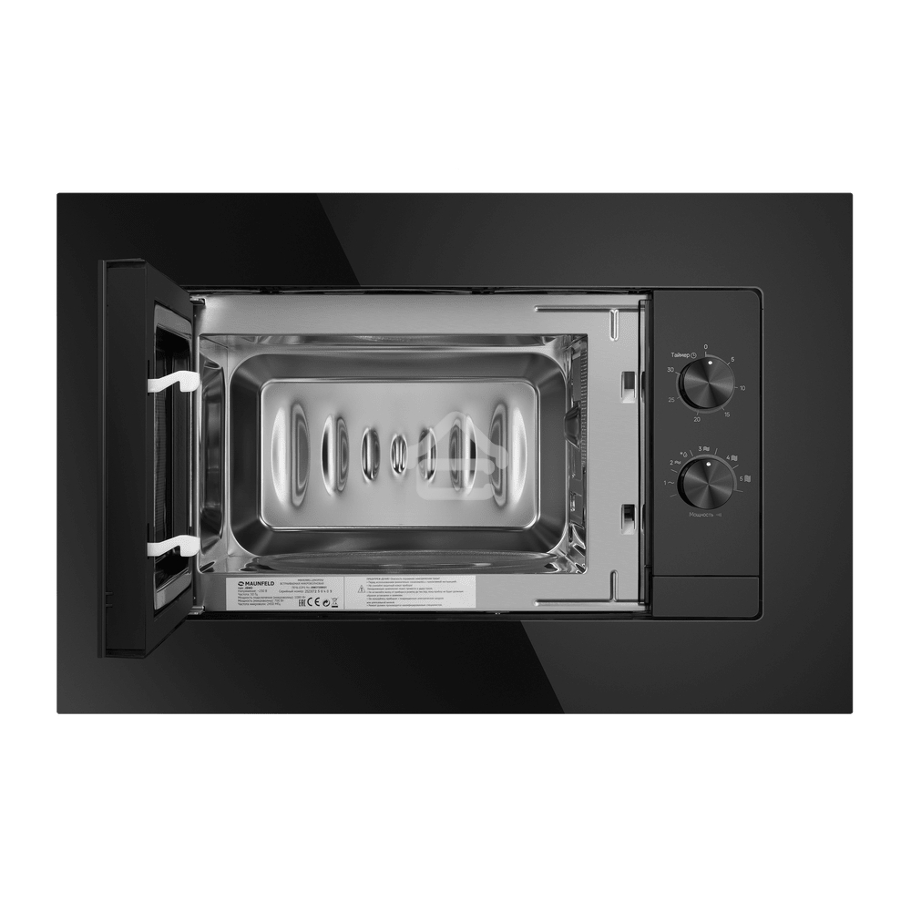 Микроволновая печь встраиваемая Maunfeld JBMO725BK01 черный, 20 л, 700 Вт, переключатели - поворотный механизм