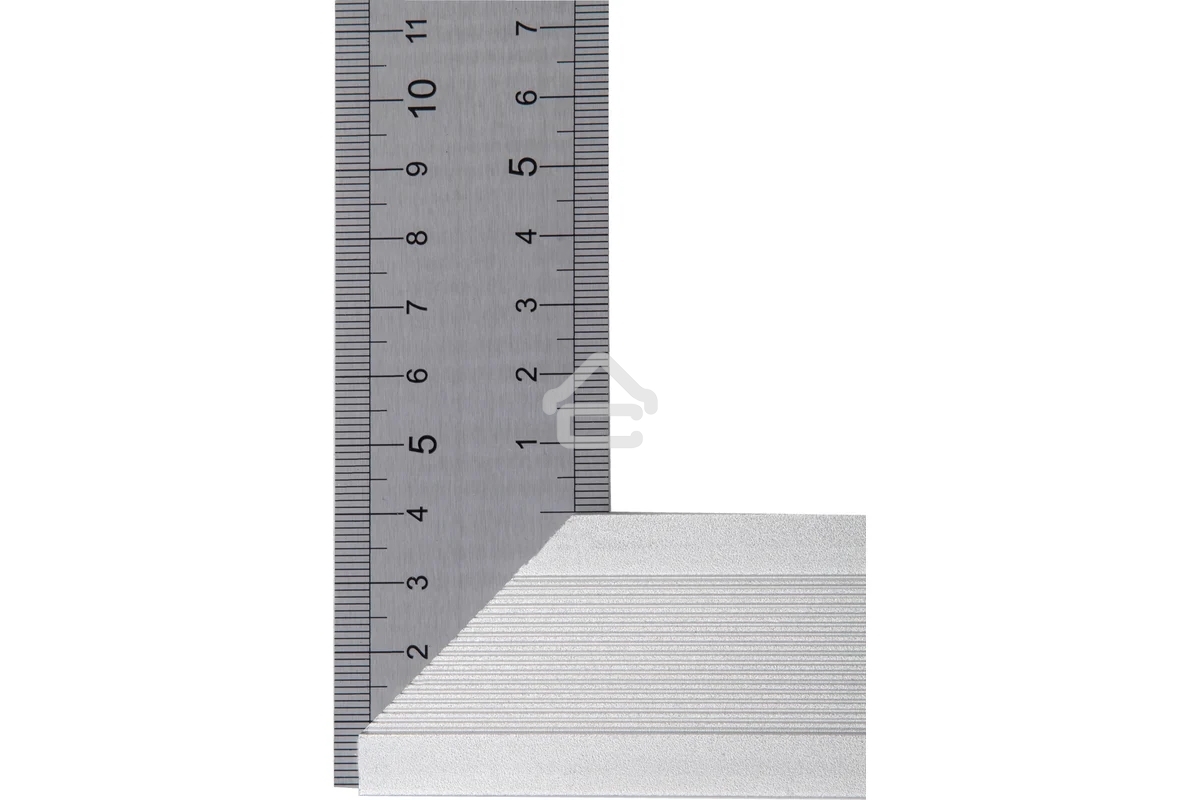 Угольник Denzel стальной, нержавеющая сталь, градуировка, алюминиевое основание, 400 мм