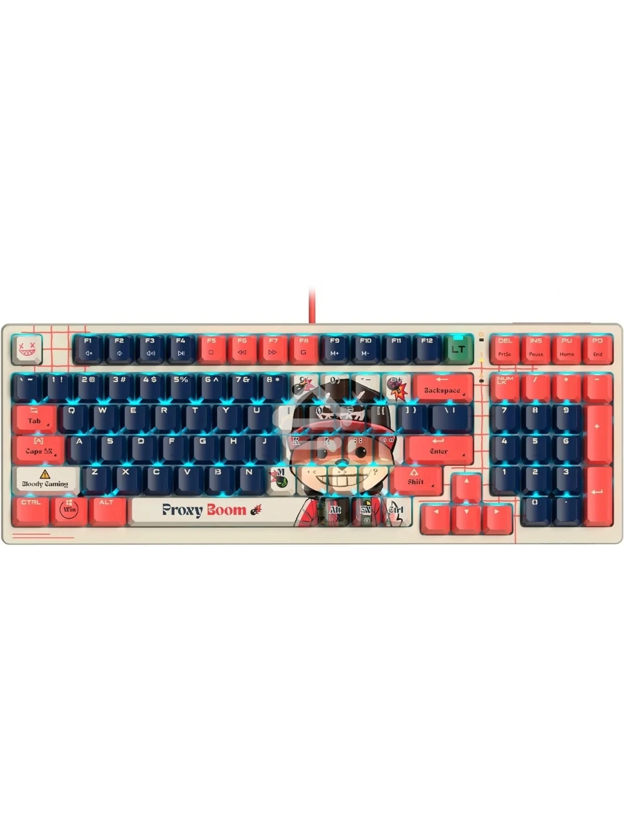 Клавиатура A4Tech Bloody AT98 Proxy Boom проводная USB бежевый/красный