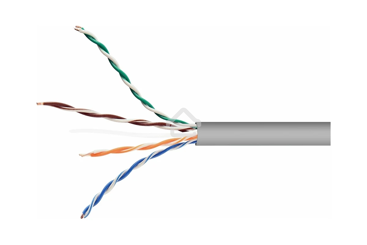 Кабель Cablexpert, UTP5e, 4 пары, 0.51 мм, CCA, однож., 305 м, серый