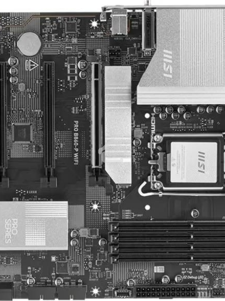 Материнская плата MSI PRO B860-P WIFI, LGA 1851, Intel B860, 4xDDR5, 4xSATA, 3xM.2, 1xPCIe 5.0 x16, 1xPCIe 4.0 x4, 2xPCIe 4.0 x1, 1xHDMI, 1xDP, 1xUSB-C, 1x 5Gb LAN, 2xUSB-A 3.2 Gen 2, 2xUSB-A 3.2 Gen 1, 4xUSB-A 2.0, 3x3.5 мм, 7.1, Wi-Fi 7, ATX