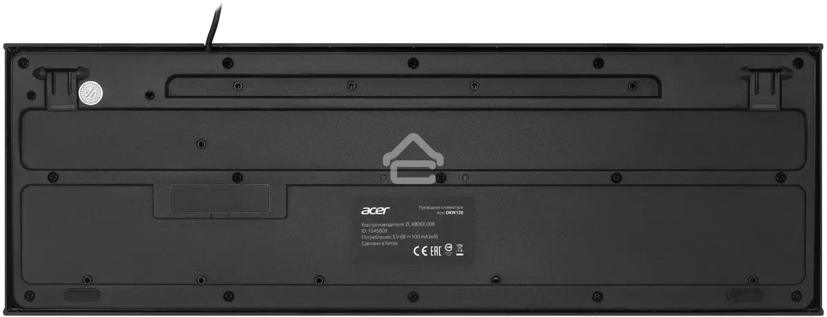 Клавиатура Acer OKW120 проводная, USB, черный