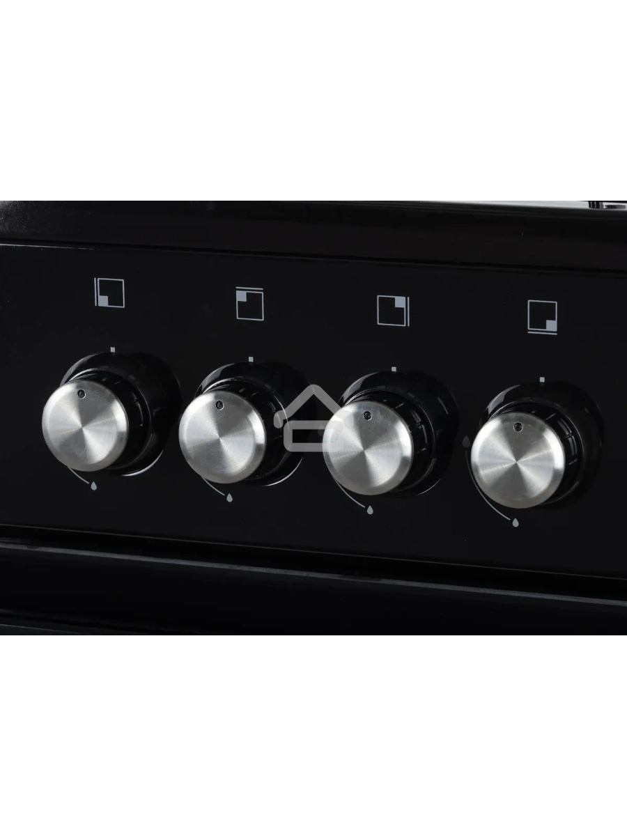 Плита газовая De Luxe 5040.48Г (Щ)-011 черный, конфорок 4 шт, духовка 46 л, 50 см x 85 см x 50 см