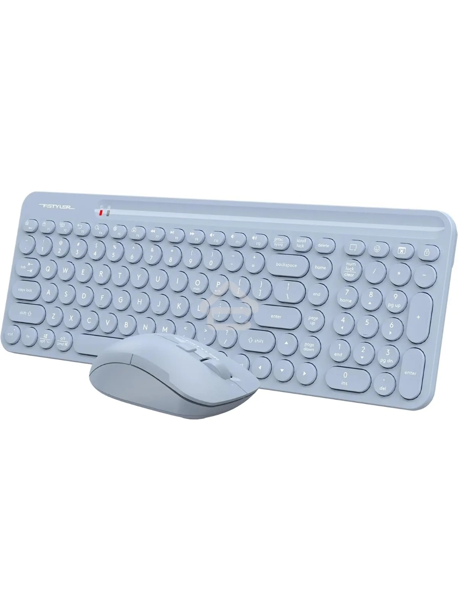 Клавиатура + мышь A4Tech Fstyler FG3300 Air2 клав:синий мышь:синий USB беспроводная slim Multimedia