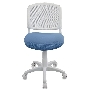 Кресло детское Бюрократ CH-W296NX/26-24 TW-15 белый, спинка сетка, сиденье голубой 26-24