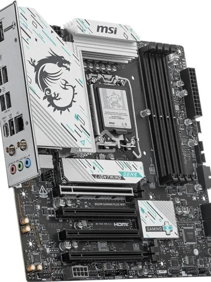 Материнская плата MSI B860M GAMING PLUS WIFI, LGA 1851, Intel B860, 4xDDR5, 4xSATA, 3xM.2, 1xPCIe 4.0 x4, 1xPCIe 5.0 x16, 1xDP, 1xHDMI, 1xUSB-C, 1x 5Gb LAN, 3xUSB-A 2.0, 2xUSB-A 3.2 Gen 1, 1xUSB 3.2 Gen 2, 7.1, 3x3.5 мм, mATX