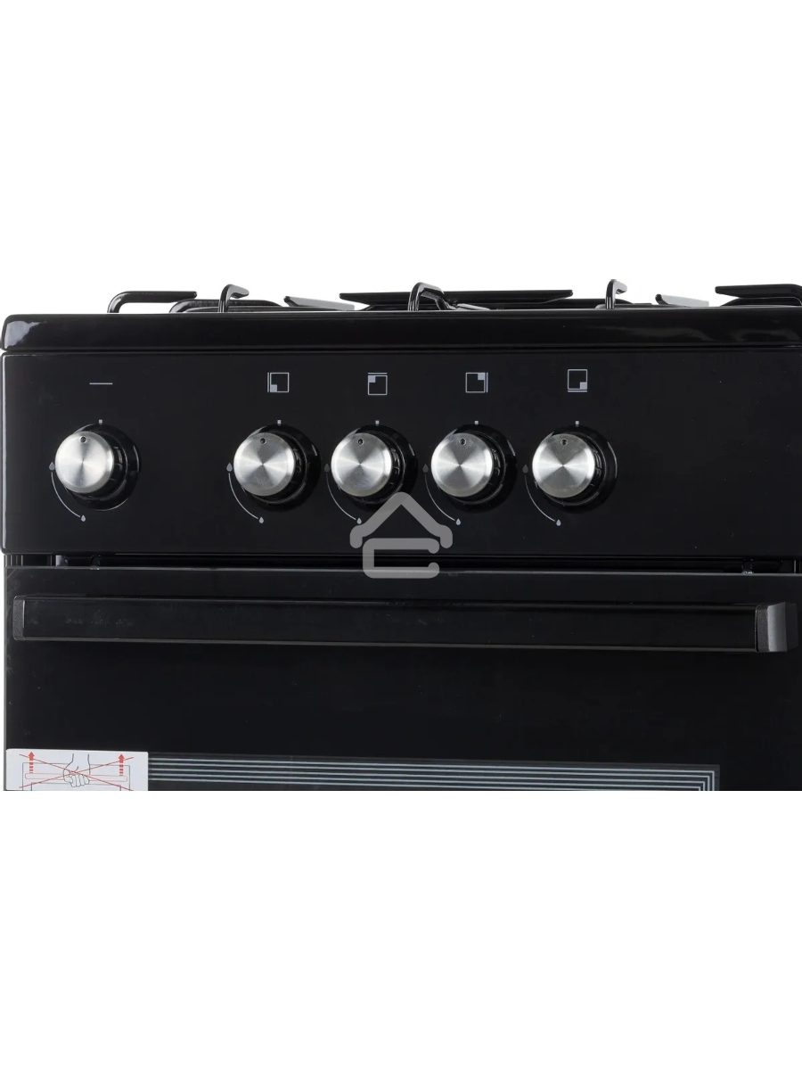 Плита газовая De Luxe 5040.48Г (Щ)-011 черный, конфорок 4 шт, духовка 46 л, 50 см x 85 см x 50 см