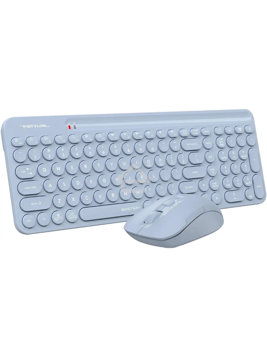 Клавиатура + мышь A4Tech Fstyler FG3300 Air2 клав:синий мышь:синий USB беспроводная slim Multimedia