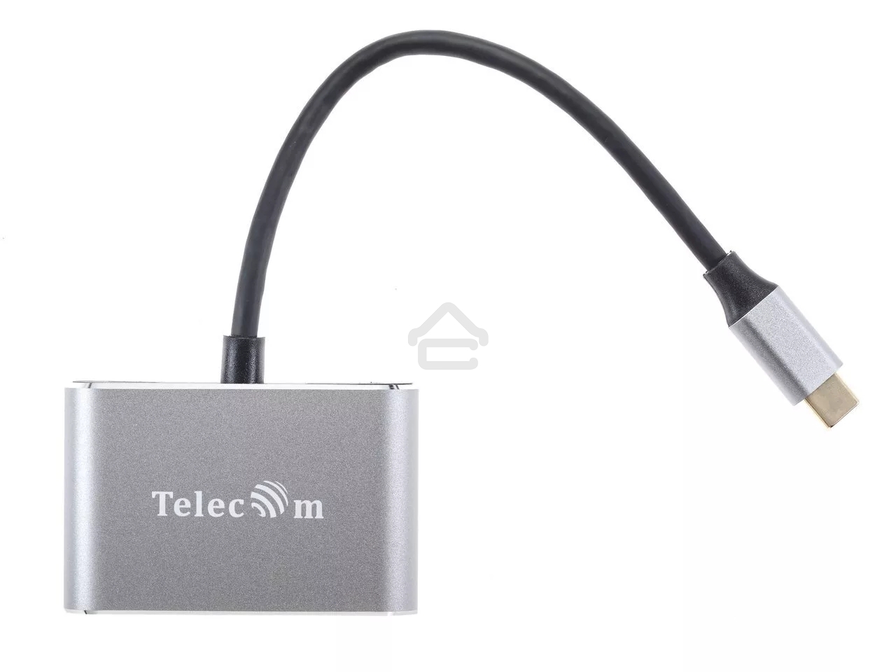 Кабель-концентратор USB3.1 TypeCm -->HDMI+USB3.0+PD+VGA Alum Grey 4K@30Hz, Telecom<TUC055>