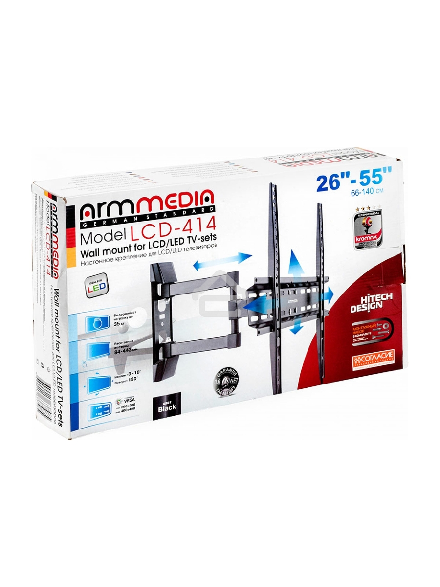 Кронштейн для телевизора Arm Media LCD-414 черный 26