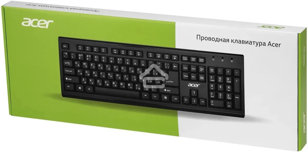 Клавиатура Acer OKW120 проводная, USB, черный
