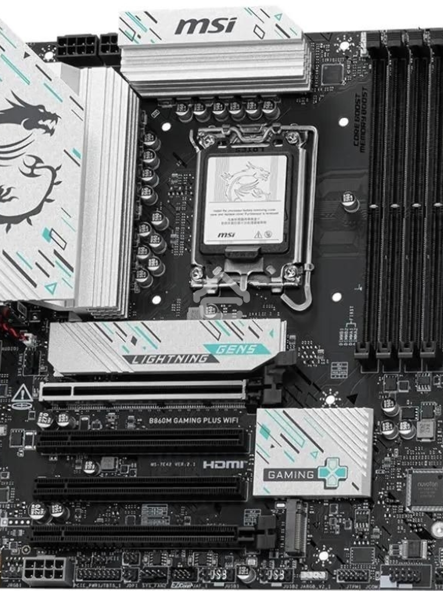 Материнская плата MSI B860M GAMING PLUS WIFI, LGA 1851, Intel B860, 4xDDR5, 4xSATA, 3xM.2, 1xPCIe 4.0 x4, 1xPCIe 5.0 x16, 1xDP, 1xHDMI, 1xUSB-C, 1x 5Gb LAN, 3xUSB-A 2.0, 2xUSB-A 3.2 Gen 1, 1xUSB 3.2 Gen 2, 7.1, 3x3.5 мм, mATX