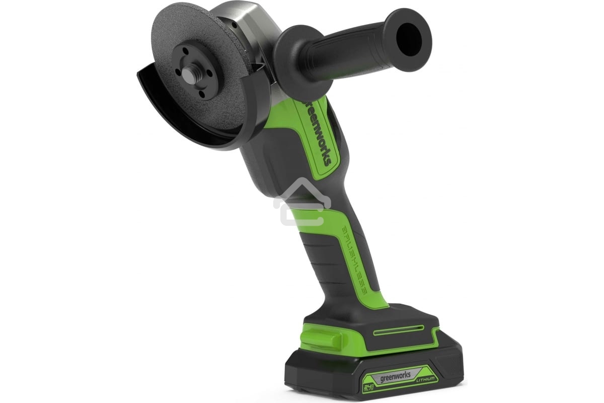 Угловая шлифовальная машина Greenworks 24В, аккумуляторная Greenworks (В комплекте с АКБ 2А·ч. и ЗУ) 3200207UA