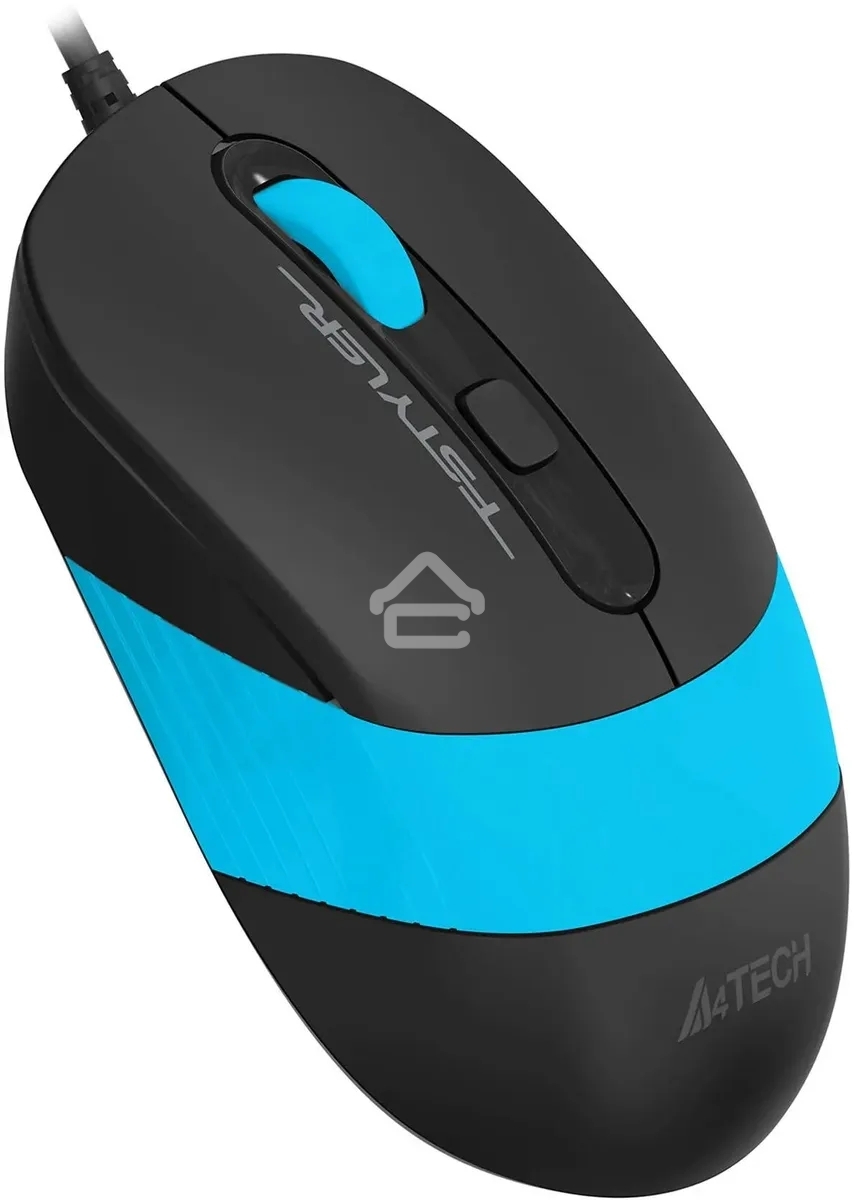 Мышь проводная A4Tech Fstyler FM10S черный/голубой, 1600 dpi, USB, кнопки - 4