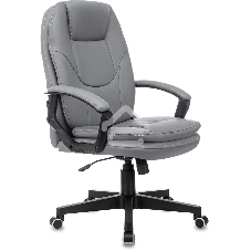 Кресло руководителя Бюрократ CH-868N серый, искусственная кожа, крестовина пластик